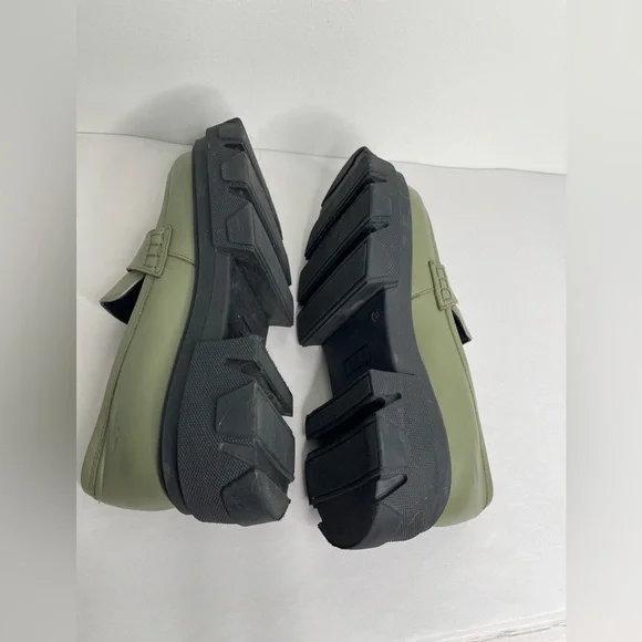 Alohas Trailblazer Leather Loafers Dusty Olive Sz 41 / 10.5 Chunky Platform - Picture 5 of 8